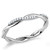 Women's Stainless Steel Twisted Ring with Cubic Zirconia - Size 7 (Pack of 2) - IMAGE 1