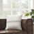 Striped Linen Square Throw Pillow - 20" - Gray and White - IMAGE 1