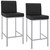 Low Back Counter Stool - 37.5" - Set of 2 - Black and Chrome - IMAGE 1