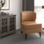 Wing Back Accent Chair - 33.5" - Saddle Brown and Black - IMAGE 2