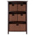 6 Pc Storage Shelf with 5 Foldable Woven Baskets - 43" - Walnut Brown - IMAGE 1