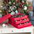 14" x 20" Candy Red Christmas Three Drawer Ornament Storage Box