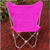 35" Retro Style Outdoor Patio Butterfly Chair with Pink Cotton Duck Fabric Cover - IMAGE 1