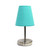 10.5" Mini Nickel Finished Table Lamp with Blue Shade - IMAGE 1