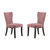 Velvet Armless Nail Head Wooden Dining Chairs - 37" - Pink and Brown - 2ct - IMAGE 1