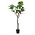 59" Green and Black Botanical Faux Round Potted Fiddle Leaf Tree - IMAGE 1