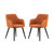 Curved Back Wooden Dining Chairs - 31" - Orange - 2ct - IMAGE 1
