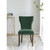 Velvet Armless Wooden Dining Chairs - 37" - Green and Brown - Set of 2 - IMAGE 1