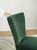 Velvet Armless Wooden Dining Chairs - 37" - Green and Brown - Set of 2