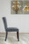 Velvet Armless Nail Head Wooden Dining Chairs - 37" - Gray and Brown - 2ct - IMAGE 6