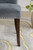 Velvet Armless Nail Head Wooden Dining Chairs - 37" - Gray and Brown - 2ct