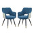 Dining Chairs with Iron Metallic Legs - 34" - Blue and Black - 2ct - IMAGE 1