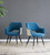 Dining Chairs with Iron Metallic Legs - 34" - Blue and Black - 2ct - IMAGE 2