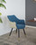 Dining Chairs with Iron Metallic Legs - 34" - Blue and Black - 2ct