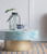 Capiz Round Coffee Table with Pedestal Base - 35.25" - Blue - IMAGE 3
