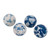 Floral Pattern Orbs Decor - 4" - White and Blue - 4ct - IMAGE 1