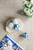 Floral Ceramic Orb Decorations - 4" - White and Blue - Set of 4 - IMAGE 5