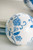 Floral Ceramic Orb Decorations - 4" - White and Blue - Set of 4