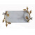 Rectangular Marble Tray with Dragonfly Handles - 15.5"