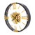 Large Roman Numerals Gear Wall Clock - 23.5" - Gold and Black - IMAGE 3