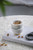 Round Marble Bowls with Stand - 4" - White - Set of 2