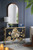 Floral Rectangular Console Table with Mirrored Top - 38.75" - Gold - IMAGE 2