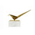 Small "Close to You" Origami Bird Statue with Base - 14.5" - Gold and White - IMAGE 2
