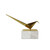 Small "Close to You" Origami Bird Statue with Base - 14.5" - Gold and White - IMAGE 3
