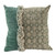 Ruffled Knit Square Throw Pillow - 20" - Green and Beige - IMAGE 1