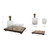 6-Piece Square Glass Decanter with Cups Bar Set - 13"