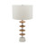 Pebble Wooden Table Lamp with Beige Drum Shade - 25.5" - IMAGE 1