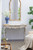 Vintage Style Console Table with Curved Legs - 46" - White