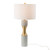 Cement Decorative Table Lamp with Drum Shade - 30" - White and Gold - IMAGE 6