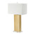 Iron Decorative Table Lamp with Drum Shade - 30" - Gold and White - IMAGE 1