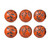 Leafy Ornamental Accent Orbs- 4" - Orange - Set of 6 - IMAGE 1