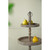 3-Tiered Weathered Round Wooden Serving Tray with Handle - 30"