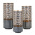 Latticework Pierced Candle Lanterns - 15" - Black and Gold - Set of 3 - IMAGE 1