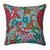 25" Blue and Red Floral UV Resistant Patio Square Floor Pillow - IMAGE 1