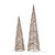 Set of 2 Gray Battery Operated Twig Cone Christmas Trees 2.5' - IMAGE 1