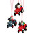 Set of 6 Red, Black, and Blue Assorted Tractors Collectible Christian Ulbricht Ornaments, 2.5" - IMAGE 1