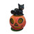 4.5" Orange, Black, and Yellow Cat on Pumpkin Schaller Paper Mache Candy Container - IMAGE 1