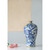 Chinoiserie Floral and Bird Curved Porcelain Vase - 18" - Blue and White - IMAGE 2