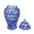 Abstract Porcelain Ginger Jar with Lid - 19.75" - Blue and White