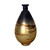 Medium Swirling Narrow Neck Glass Vase - 11.5" - Gold and Black - IMAGE 1