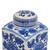 Hand Painted Floral Pattern Square Canister - 9" - Blue and White - IMAGE 4