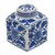 Floral Square Ceramic Canister Decoration - 8" - Blue and White - IMAGE 1
