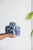 Floral Square Ceramic Canister Decoration - 8" - Blue and White