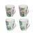 Botanical Porcelain Mugs - 4" - Green and Pink - 4ct - IMAGE 3
