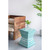 Hourglass Style Geometric Inlay Accent Stool - 17.75" - Turquoise Blue and White - IMAGE 3