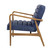 Channel Tufted Leather Accent Chair - 31.5" - Blue - IMAGE 4